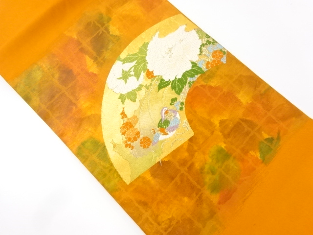 牡丹に鴛鴦模様織り出し名古屋帯